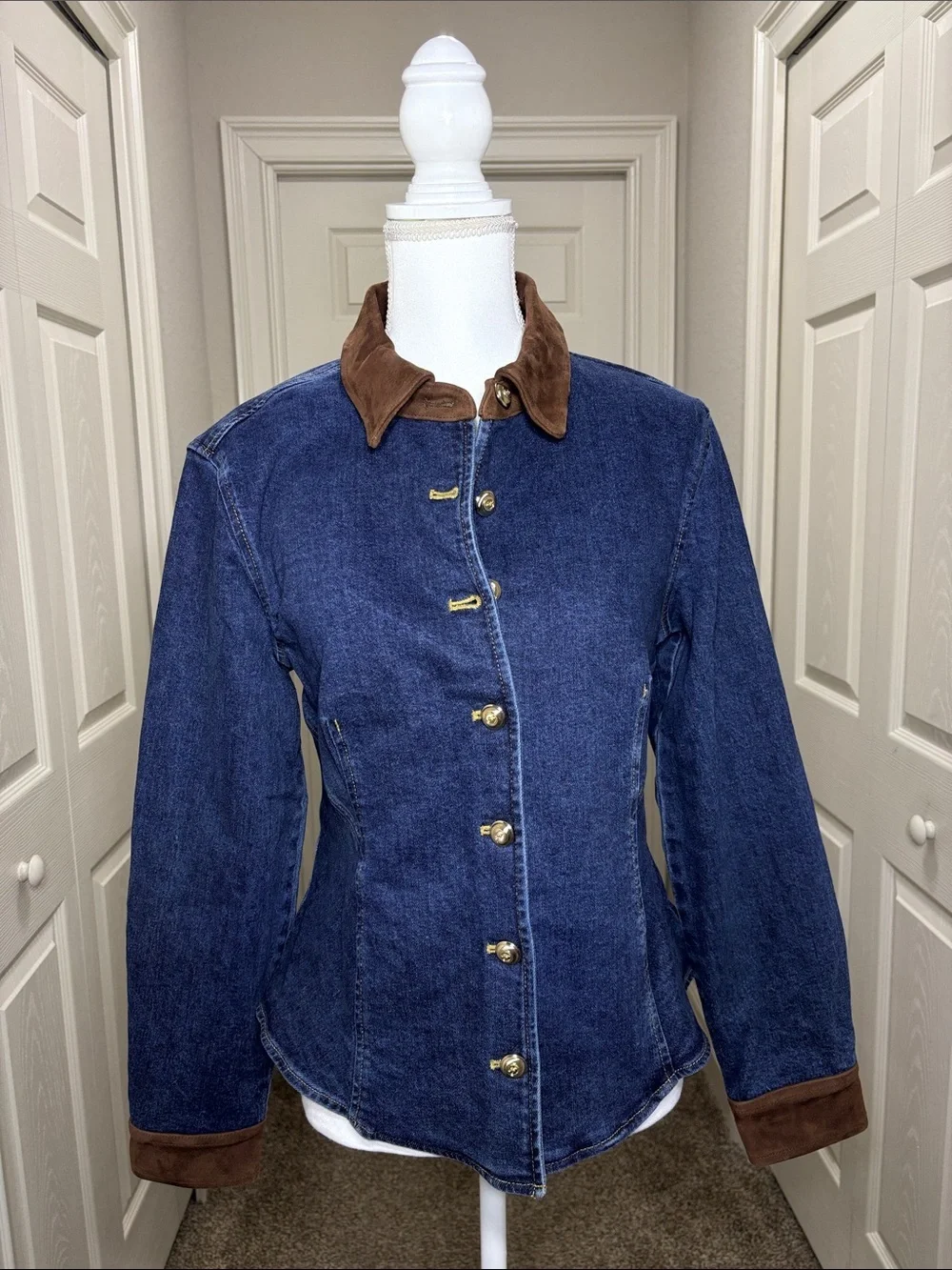 Cinq a Sept Suede Combo Autumn Denim Shirt Jacket NWT